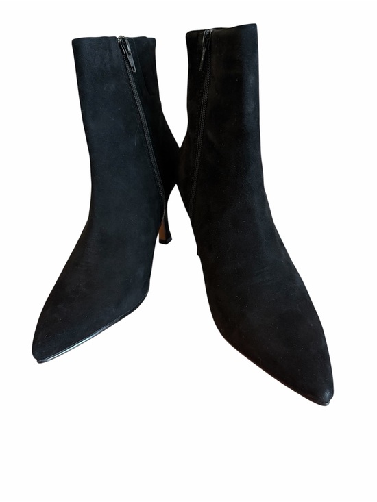 Lisa Vicky Shoes - Women’s Black Suede Pointed-Toe Ankle Booties